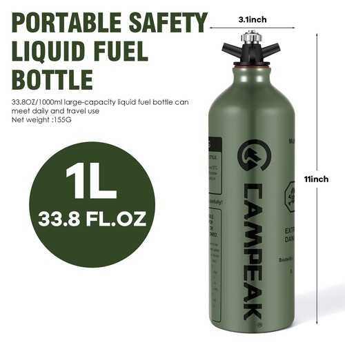Portable liquid fuel bottle - 1l,